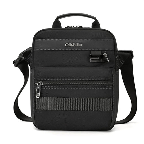 WEPOWER 9306 Size S Square Crossbody Bag for Men Waterproof Nylon Travel Shoulder Pack with Tote Handle - Black - 1