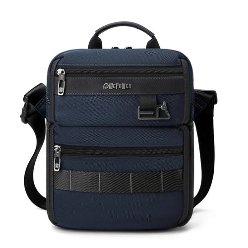WEPOWER 9308 Waterproof Nylon Casual Shoulder Bag for Men Crossbody Pack Built In Keyring Strap - Dark Blue - 1