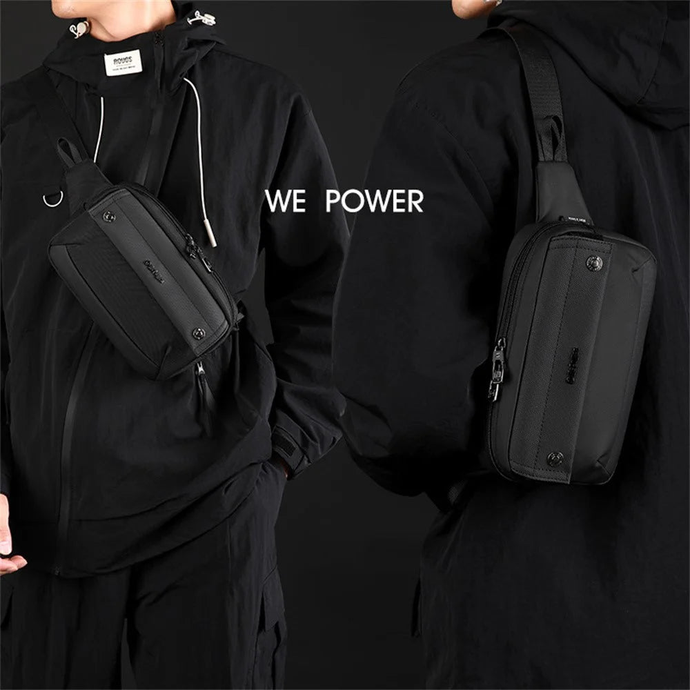 WEPOWER Minimalist Square Crossbody Bag Casual Waist Pack Waterproof Travel Chest Bag for Men - 9804B - 2