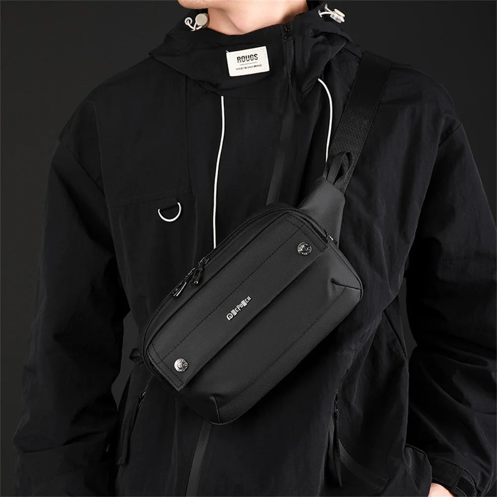 WEPOWER Minimalist Square Crossbody Bag Casual Waist Pack Waterproof Travel Chest Bag for Men - 9804B - 5