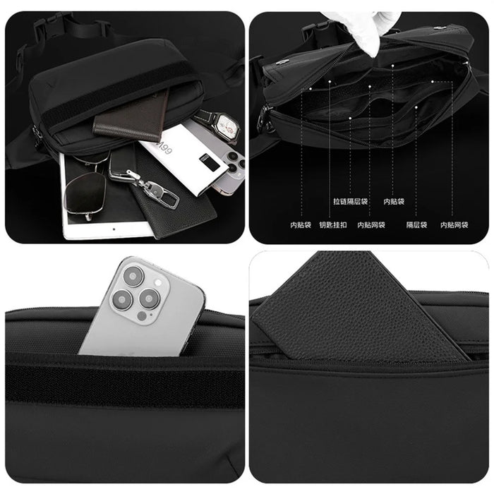 WEPOWER Minimalist Square Crossbody Bag Casual Waist Pack Waterproof Travel Chest Bag for Men - 9804B - 6