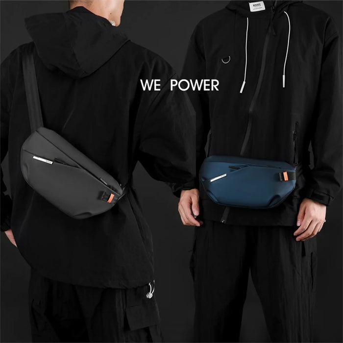 WEPOWER 1100-68 Fitness Waist Bag for Outdoor Motorcycle Waterproof Multi Pocket Chest Pack - Black - 2