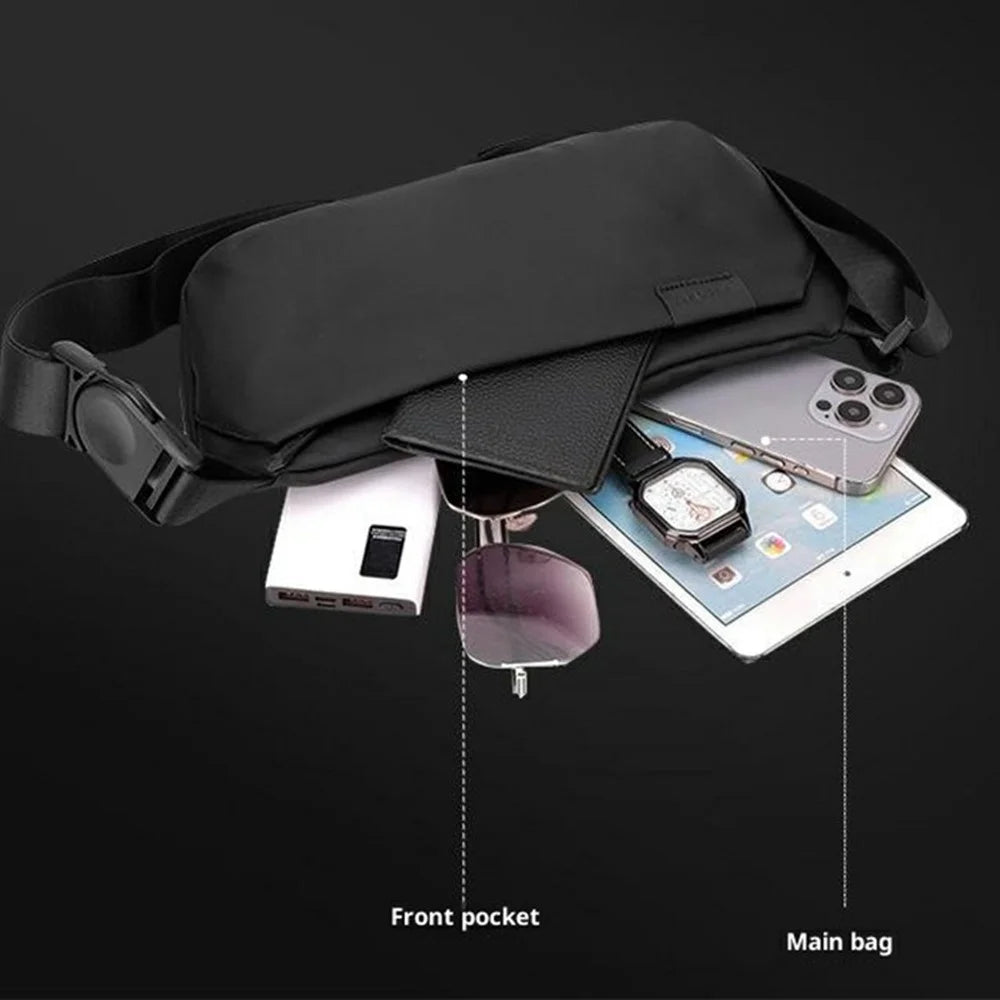 WEPOWER 1273 Commuter Chest Bag for Men Casual Waterproof Crossbody Shoulder Pack with Rotatable Buckle - Black - 2