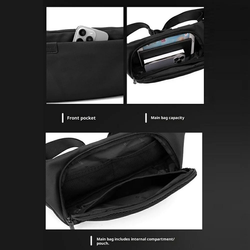 WEPOWER 1273 Commuter Chest Bag for Men Casual Waterproof Crossbody Shoulder Pack with Rotatable Buckle - Black - 3