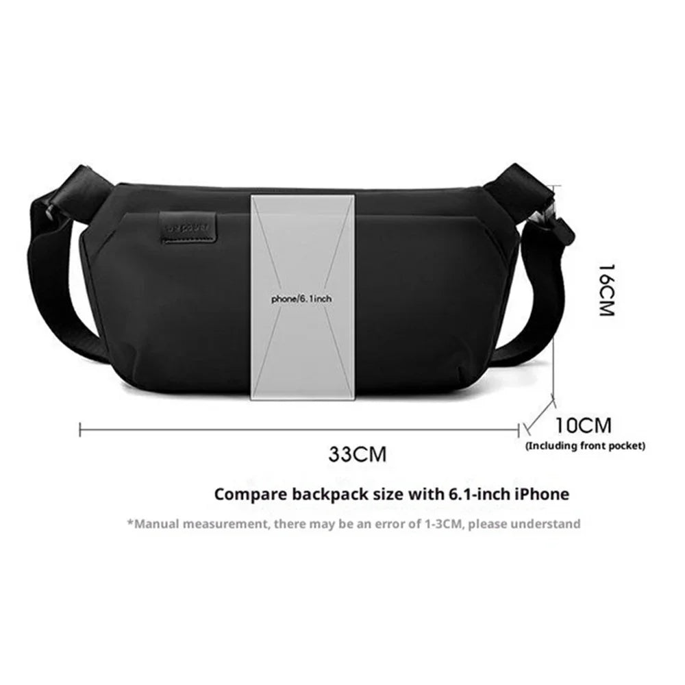 WEPOWER 1273 Commuter Chest Bag for Men Casual Waterproof Crossbody Shoulder Pack with Rotatable Buckle - Black - 7
