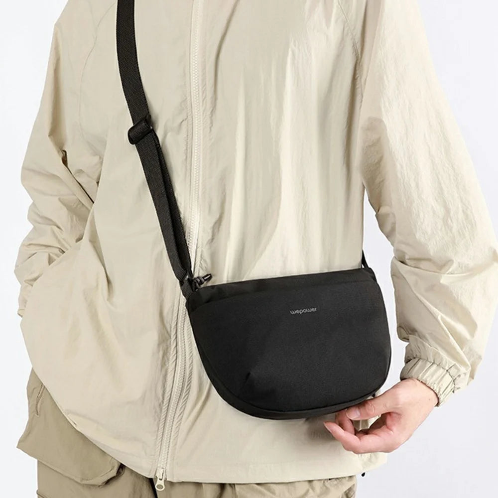 WEPOWER 2205 Casual Nylon Crossbody Bag Travel Commute Shoulder Pack for Men Women - Black - 2