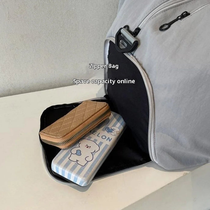 Sports Gym Bag Wet Dry Separation Yoga Bag Lightweight Short Trip Travel Bag Handheld Small Luggage Bag - Black - 4