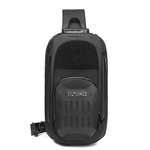 OZUKO 9361 Anti-theft Shockproof Breathable Chest Bag Multifunctional Waterproof Shoulder Bag for Men - Black - 1