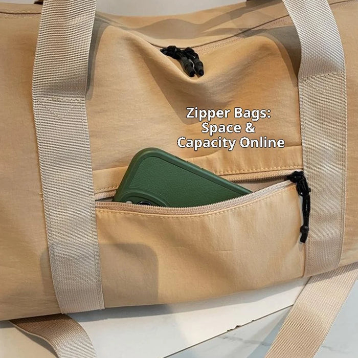 ZMN132 Multifunctional Waterproof Gym Sports Bag Wet Dry Separation Large Capacity Travel Handbag for Women - Khaki - 4