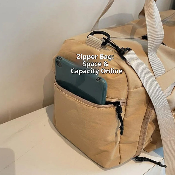 ZMN132 Multifunctional Waterproof Gym Sports Bag Wet Dry Separation Large Capacity Travel Handbag for Women - Khaki - 5
