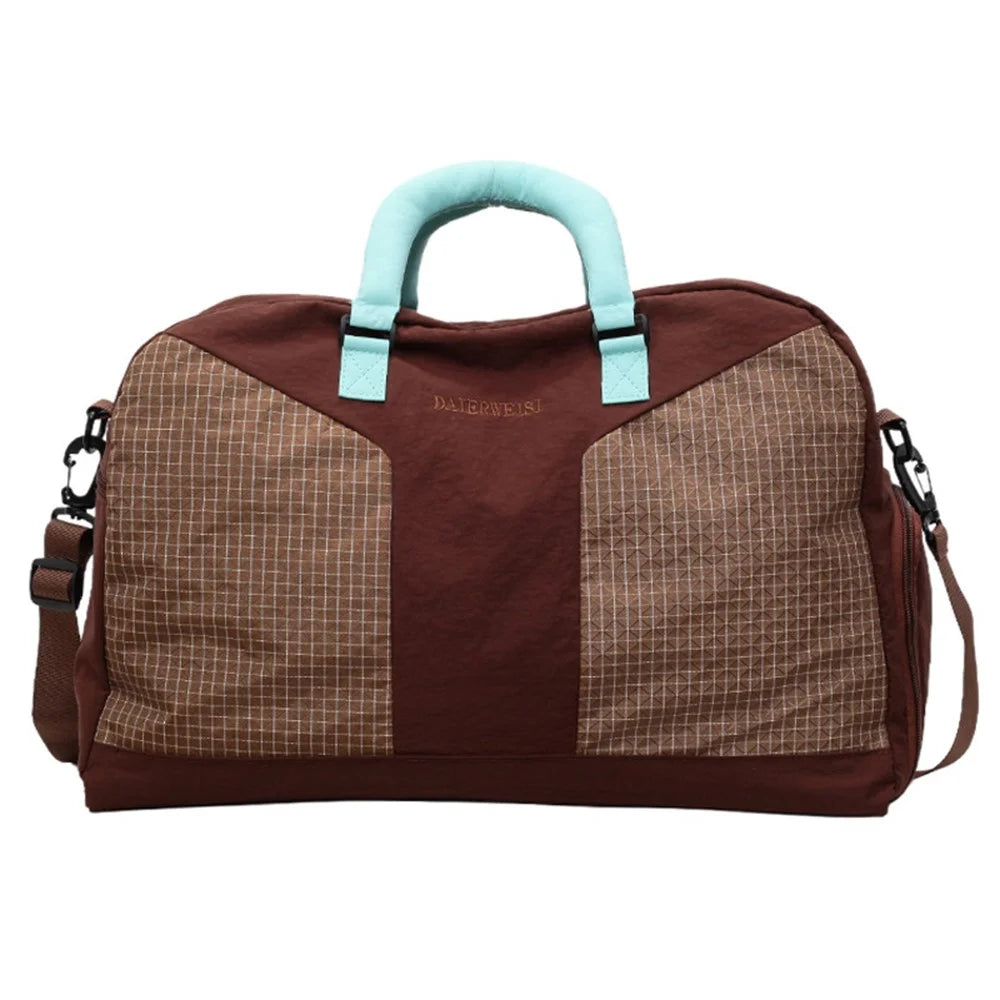 Fitness Bag Gym Swim Bag Dry Wet Separation Travel Duffel Shoulder Crossbody Luggage Bag for Women - Coffee - 1