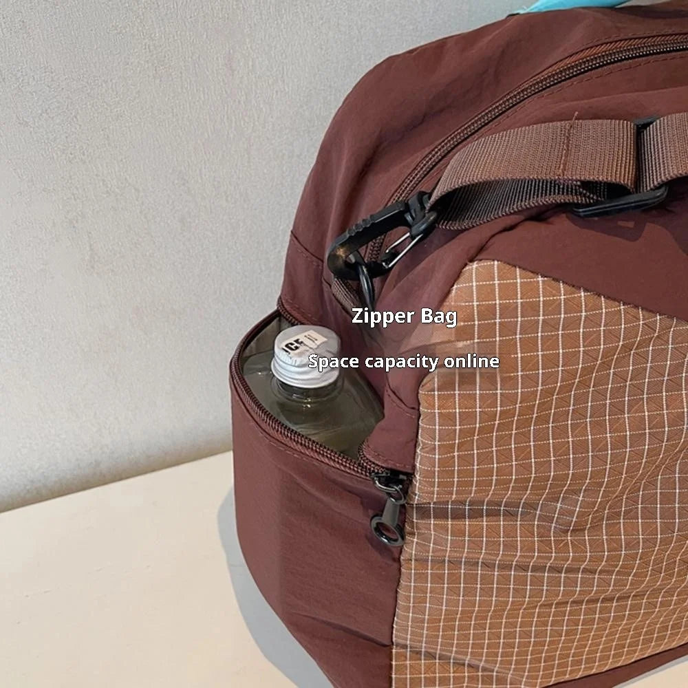 Fitness Bag Gym Swim Bag Dry Wet Separation Travel Duffel Shoulder Crossbody Luggage Bag for Women - Coffee - 3
