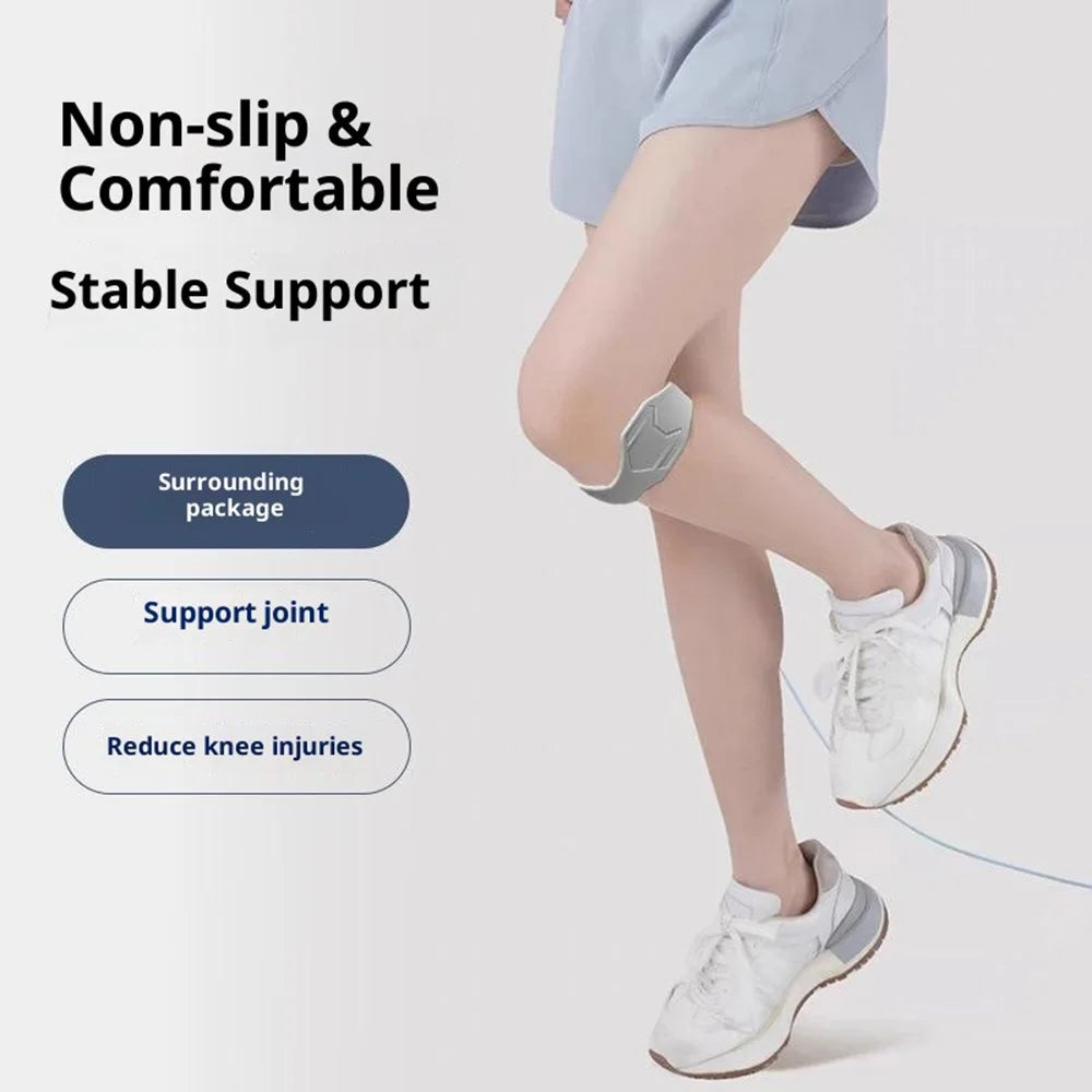 XX-025 1Pc Sports Silicone Patella Strap Lightweight Breathable Knee Support Brace Joint Stabilization Pressure Relief - Grey - 3