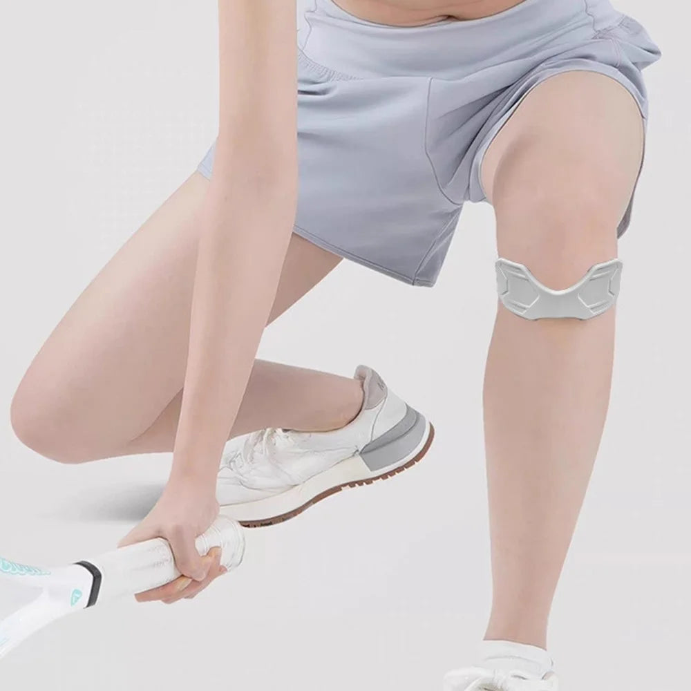 XX-025 1Pc Sports Silicone Patella Strap Lightweight Breathable Knee Support Brace Joint Stabilization Pressure Relief - Grey - 5