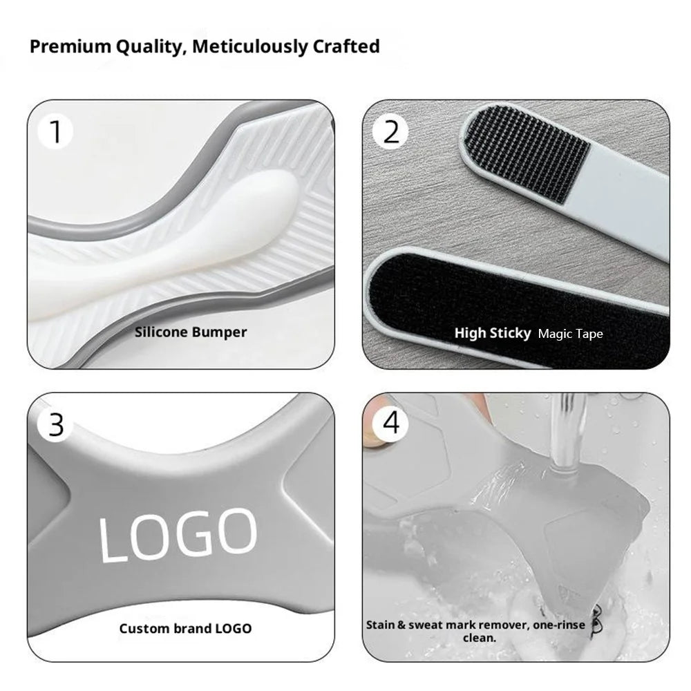 XX-025 1Pc Sports Silicone Patella Strap Lightweight Breathable Knee Support Brace Joint Stabilization Pressure Relief - Grey - 6
