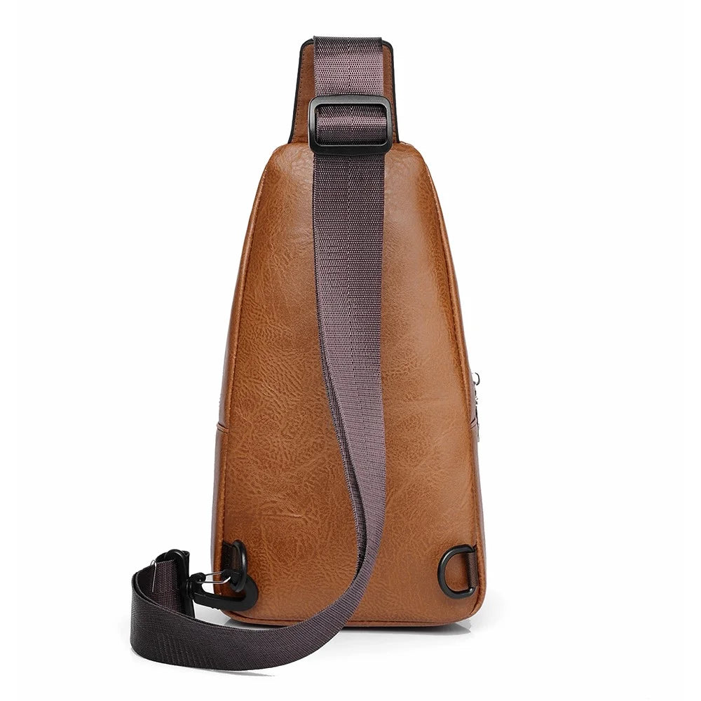 WEIXIER X463 Large Capacity Men Chest Bag Lightweight Crossbody Pack Water Resistant for Daily Commute Casual Trips - Light Brown - 3