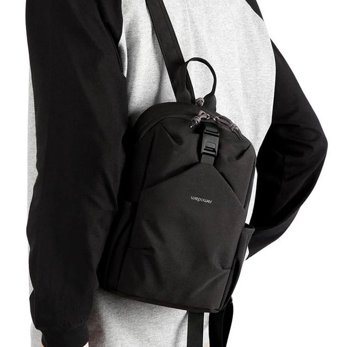 WEPOWER 2207# Lightweight Commuter Backpack Unisex Casual Travel Daypack Double Shoulder Bag - Black - 2