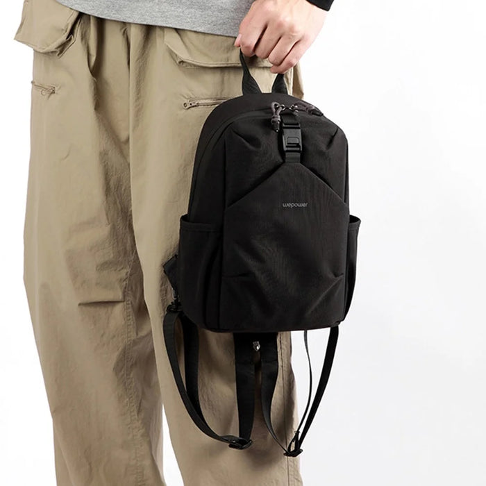 WEPOWER 2207# Lightweight Commuter Backpack Unisex Casual Travel Daypack Double Shoulder Bag - Black - 3