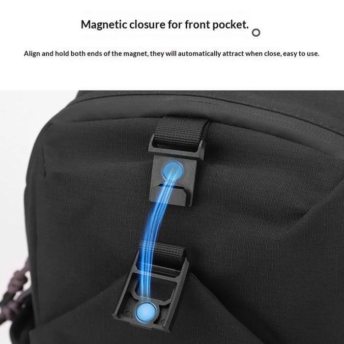 WEPOWER 2207# Lightweight Commuter Backpack Unisex Casual Travel Daypack Double Shoulder Bag - Black - 6