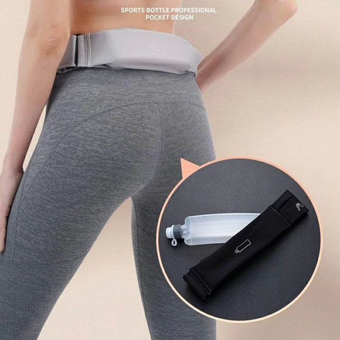 OUDO Slim Invisible Running Belt Breathable Waist Pack with Reflective Strips - for Waist 60cm - 85cm  /  Black - 3