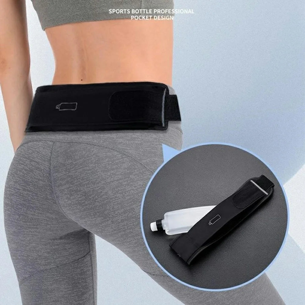 OUDO Thin Breathable Running Belt Invisible Waist Pack Water-Repellent Without Kettle - for Waist 60cm - 85cm  /  Black - 3