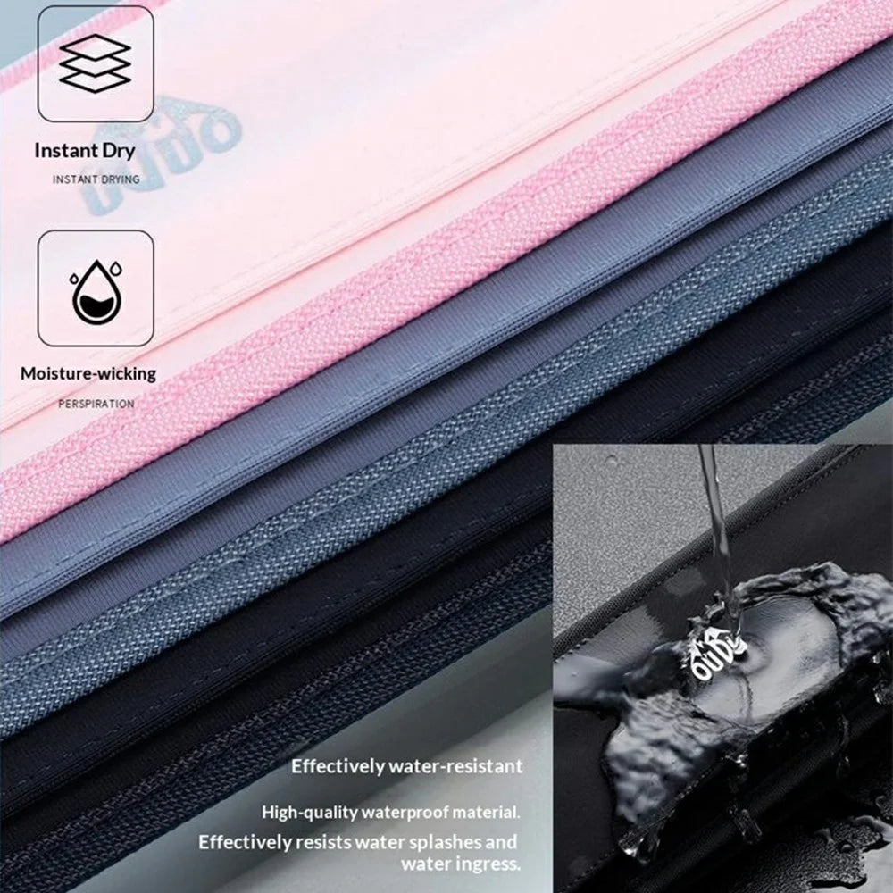OUDO Slim Running Belt Bag Waist Pack with 330ml Water Bottle  /  Reflective Strip for Outdoor Sports (No FDA, BPA-Free) - Black  /  S  /  60cm-85cm - 7