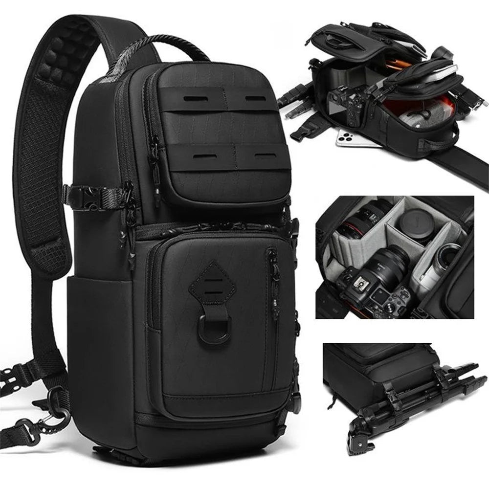 9262 Waterproof DSLR Camera Bag Wear-Resistant Single Shoulder Camera Case Ergonomic Camera Backpack - Black - 2