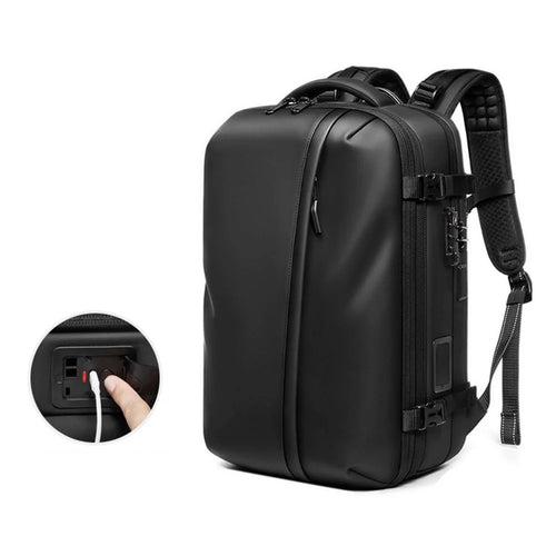 7708 Large Capacity Travel Backpack Built-in Vacuum Compressor Waterproof Business Bag with TSA Lock - Black - 1