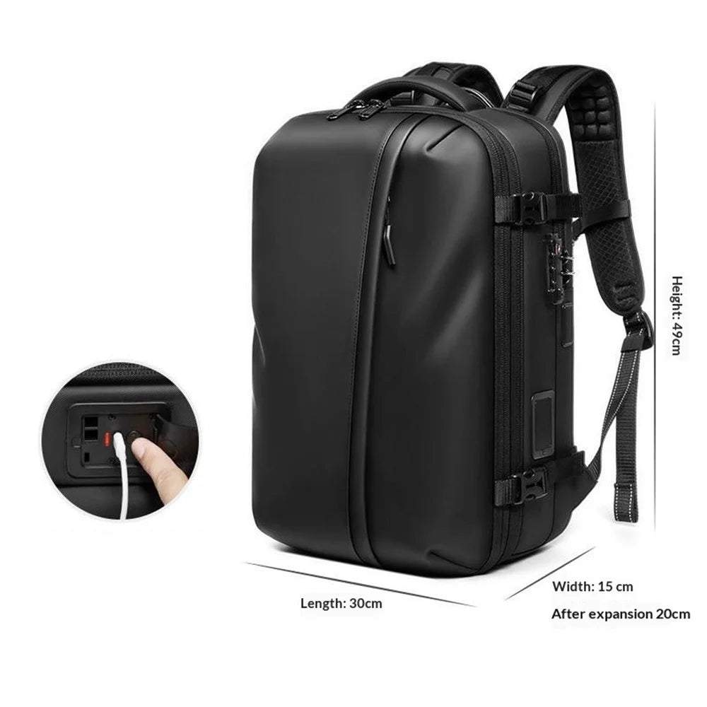 7708 Large Capacity Travel Backpack Built-in Vacuum Compressor Waterproof Business Bag with TSA Lock - Black - 6