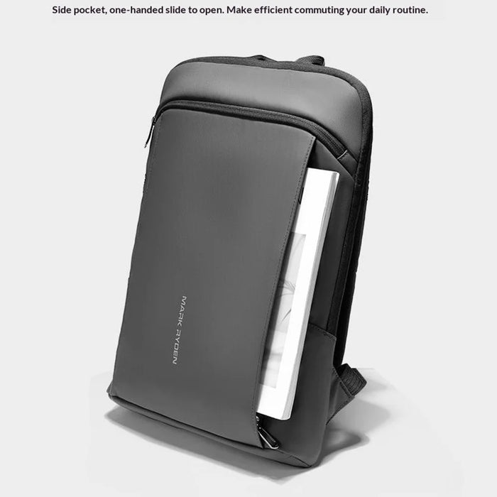 MARK RYDEN MR7003G Travel Laptop Backpack for Men Oxford Fabric Business Notebook Daypack - Black - 5