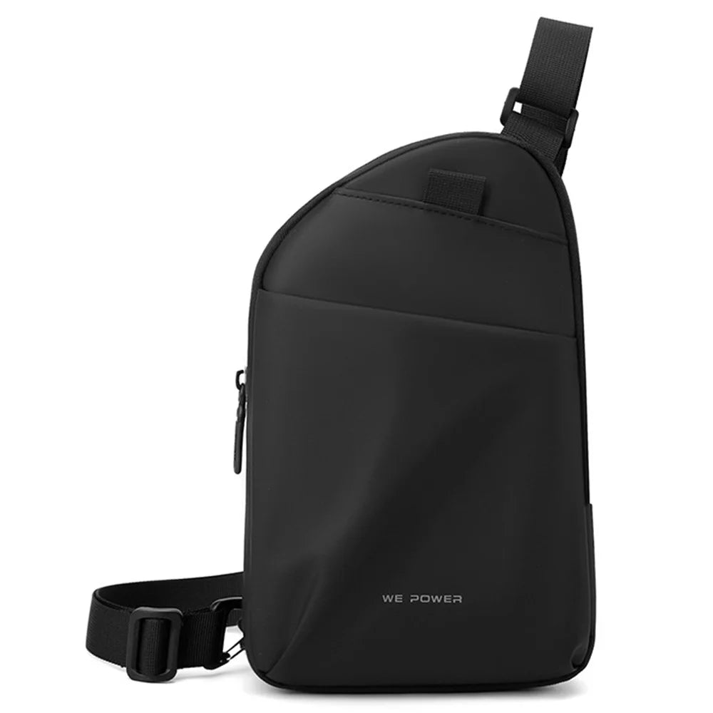 WEPOWER 1326# Lightweight Men Sling Bag Water-Resistant Crossbody Bag Breathable Chest Pack - Black - 1