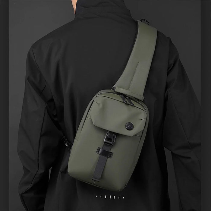 WEPOWER 1310# Casual Chest Bag Large Capacity Shoulder Pack Trendy Minimalist Design Practical Crossbody Bag - Army Green - 2