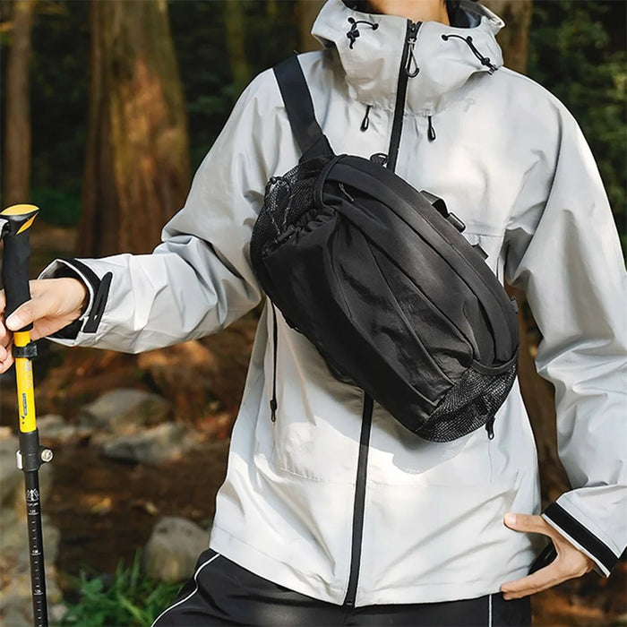 WEPOWER 883# Unisex Backpack Waist Bag Chest Pack Convertible Lightweight Pouch for Sports / Cycling / Travel - Black - 2