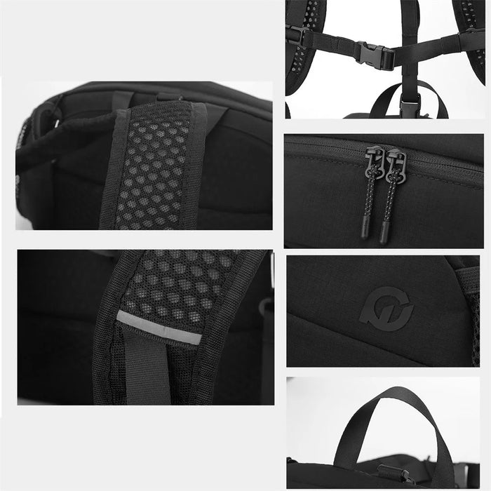 WEPOWER 883# Unisex Backpack Waist Bag Chest Pack Convertible Lightweight Pouch for Sports / Cycling / Travel - Black - 7