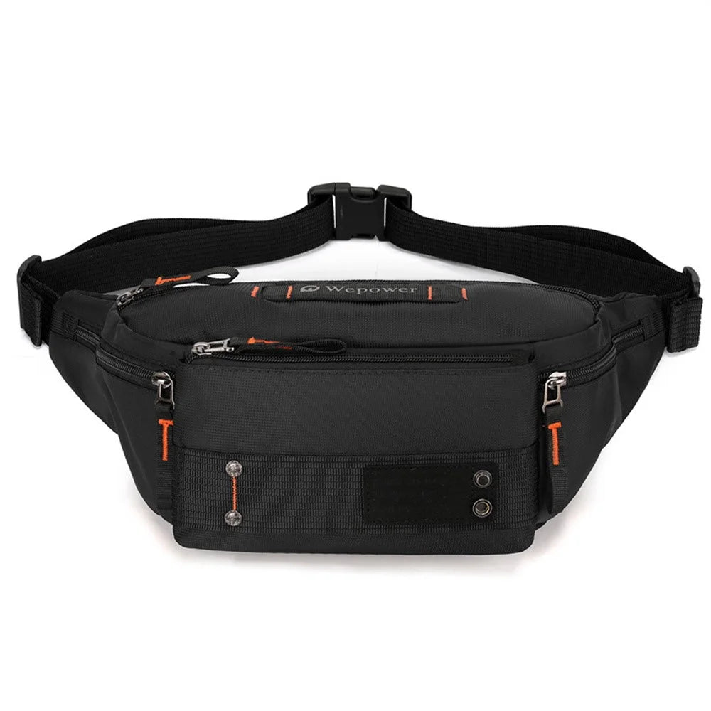 WEPOWER 8109# Outdoor Waist Bag Commute Shoulder Crossbody Pouch Waterproof Chest Bag for Running / Cycling - Black - 1