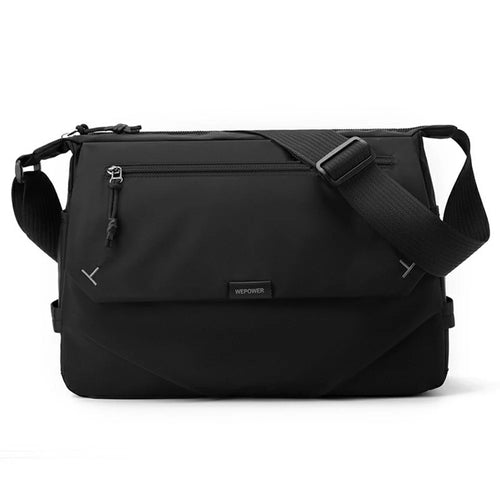 WEPOWER 7206 Men Casual Messenger Bag Waterproof Nylon Large Capacity Crossbody Shoulder Bag - Black - 1