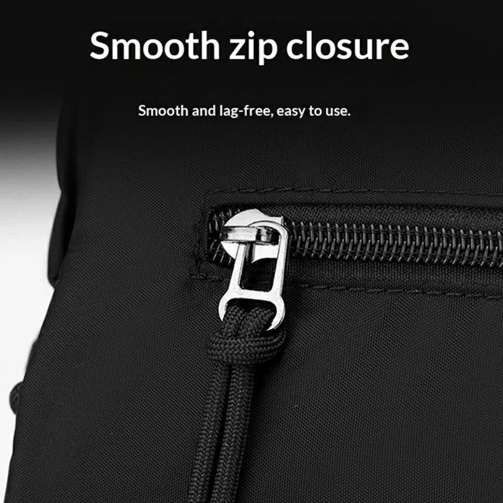 WEPOWER 7206 Men Casual Messenger Bag Waterproof Nylon Large Capacity Crossbody Shoulder Bag - Black - 4