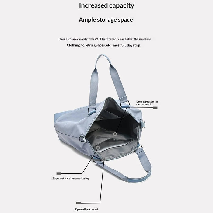 TIANCHENG Large Capacity Lightweight Handbag Travel Organizer Maternity Hospital Bag Short Trip Duffel for Business / Swimming / Yoga - Blue - 4