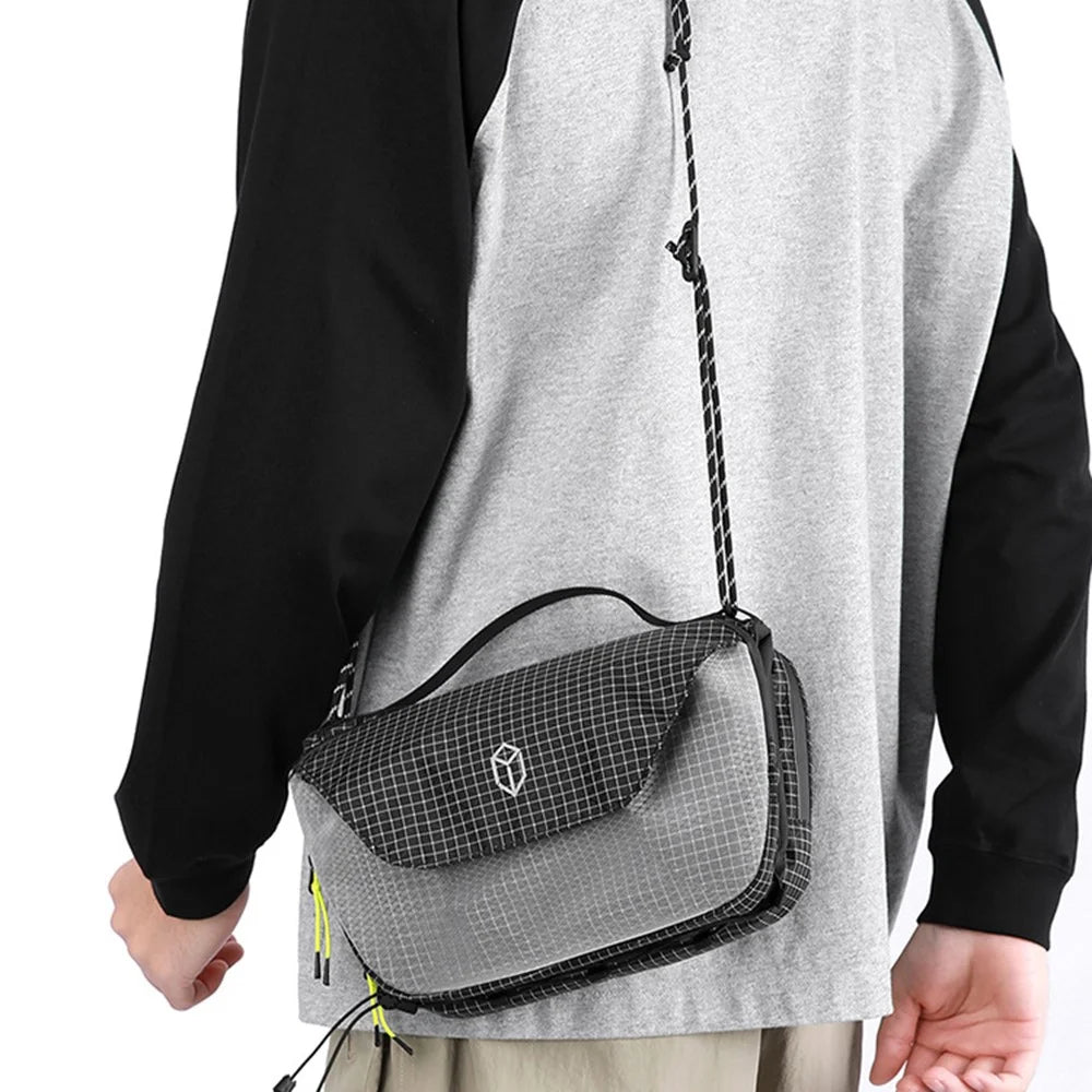 WEPOWER Nylon Minimalist Commuter Crossbody Bag Waterproof Single Shoulder Bag - Black - 2