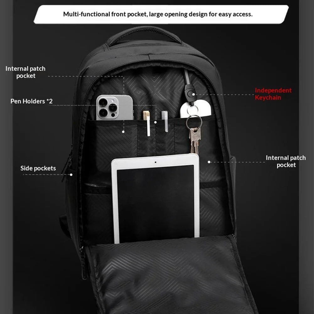 WEPOWER 1346 1680D Waterproof Backpack Large Capacity Storage Bag Multi-Layer Shoulder Bag with Honeycomb Shoulder Straps - Black - 4