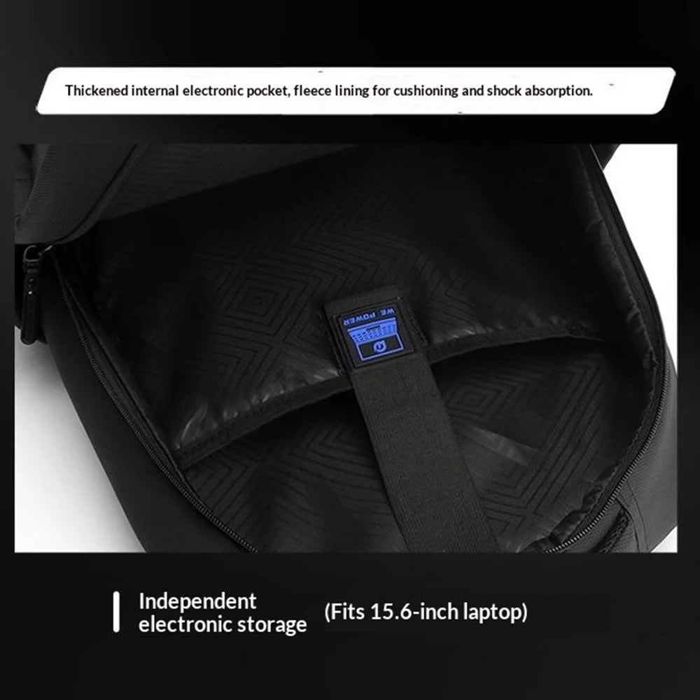 WEPOWER 1346 1680D Waterproof Backpack Large Capacity Storage Bag Multi-Layer Shoulder Bag with Honeycomb Shoulder Straps - Black - 5