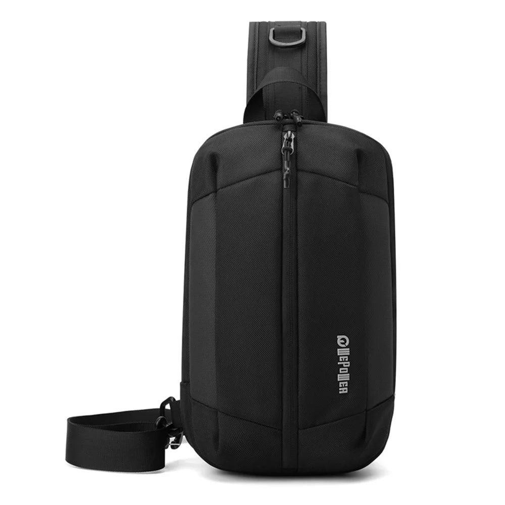 WEPOWER 2173 Waterproof Chest Bag for Men Large Capacity Handheld Crossbody Bag for Commute / Outdoor Travel - Black - 1