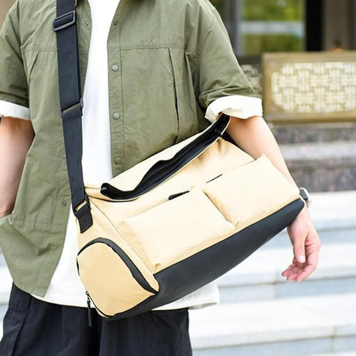 Fitness Bag for Women / Men Large Capacity Yoga Storage Bag Swimming Bag Handheld Travel Bag - Khaki - 2