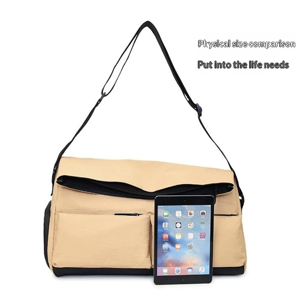 Fitness Bag for Women / Men Large Capacity Yoga Storage Bag Swimming Bag Handheld Travel Bag - Khaki - 5
