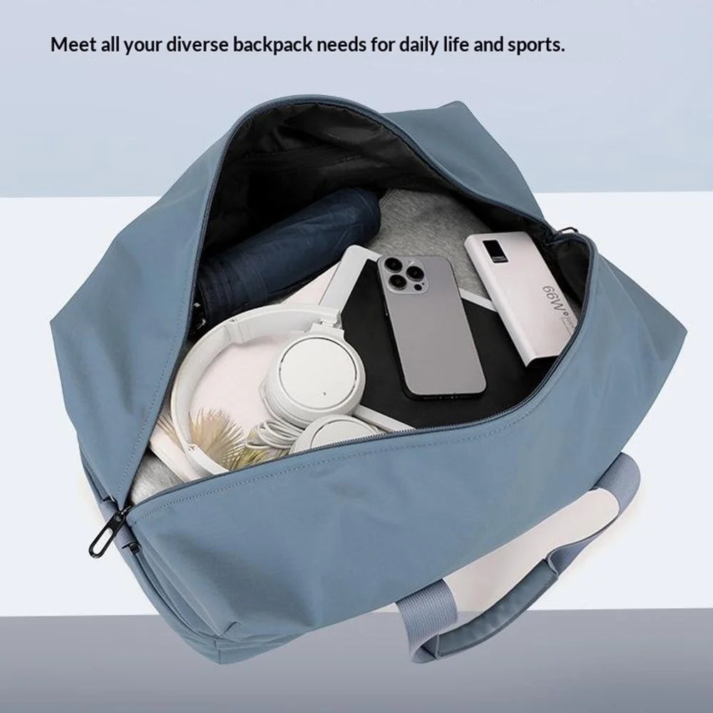 BANQILU Large Capacity Travel Backpack Expandable Gym Bag Multi-Functional Storage Bag with Separate Shoe Compartment - Blue - 4