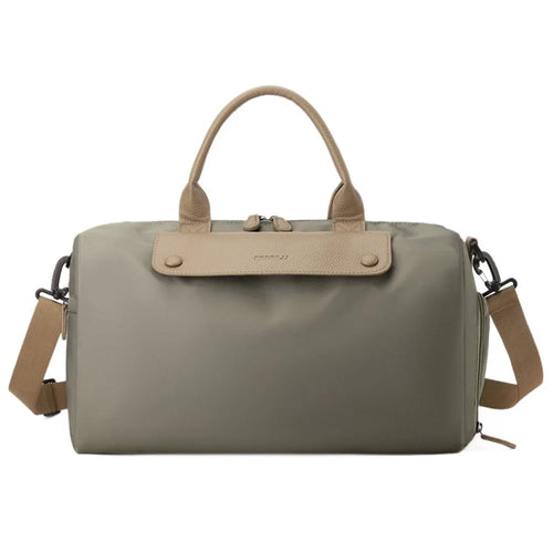 BANQILU LH766 Large Capacity Shoulder Bag for Short Trip Luggage Organizer Waterproof Nylon Gym Duffel - Khaki - 1