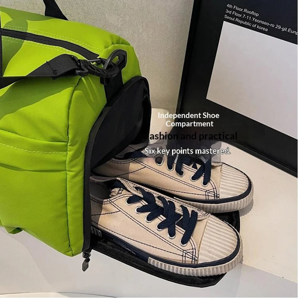 CM7612 Sports Gym Bag Large Capacity Crossbody Travel Bag Shoulder Tote Bag for Outdoor - Green - 5