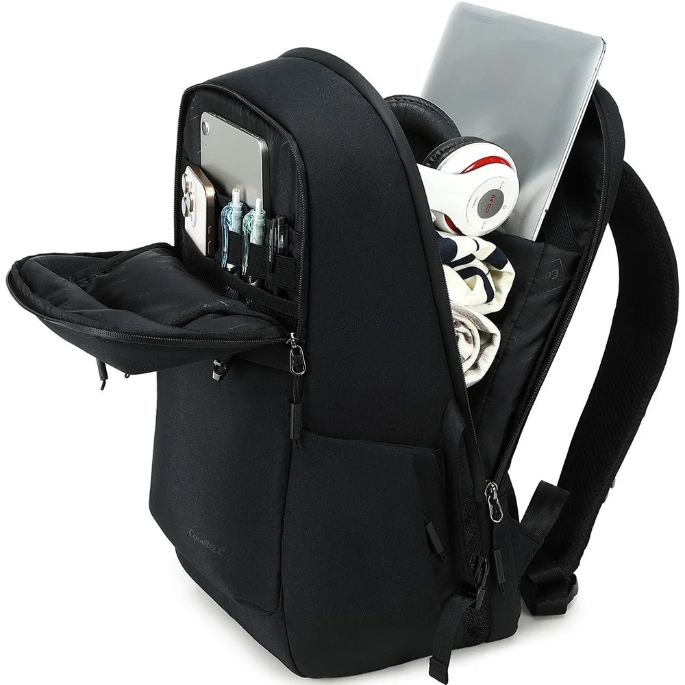 COOLBELL CB-8318 30L Breathable Business Travel Backpack Large Capacity Waterproof 15 inch Laptop Storage Bag - Black - 4