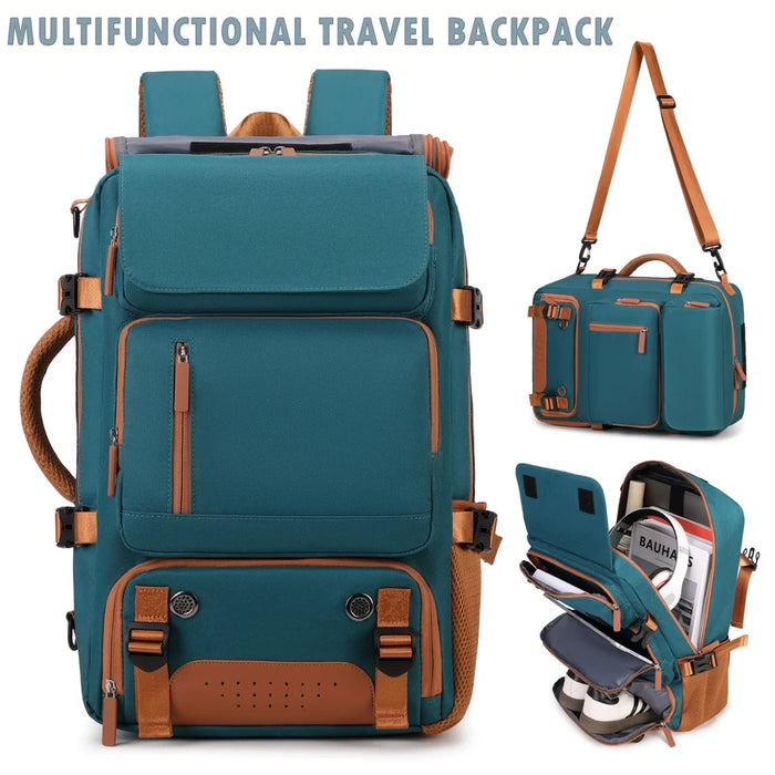 30L Large Capacity Shoulder Bag for 16 Inch Laptop Oxford Fabric Waterproof Travel Backpack - Peacock Blue - 5