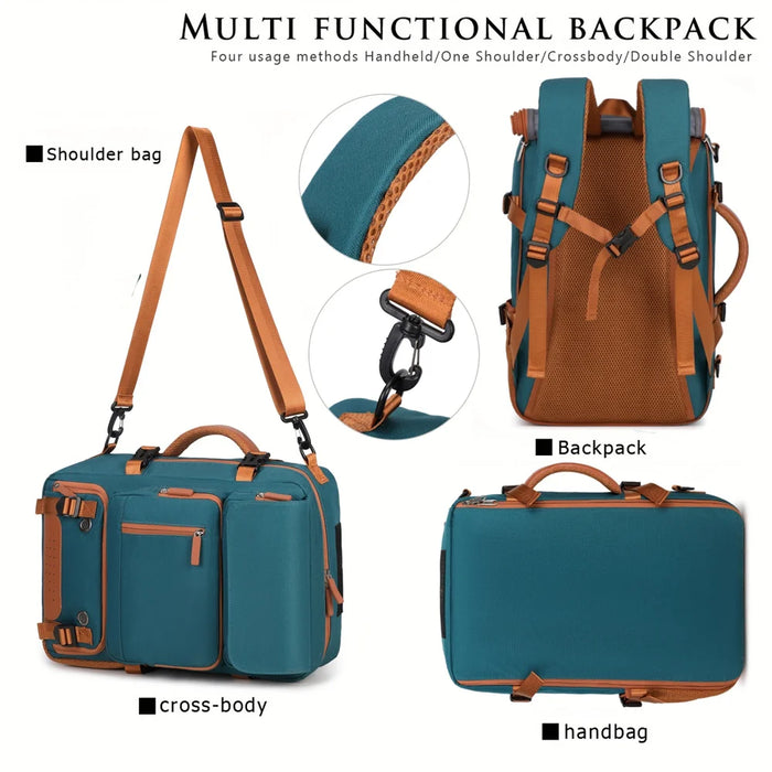 30L Large Capacity Shoulder Bag for 16 Inch Laptop Oxford Fabric Waterproof Travel Backpack - Peacock Blue - 6